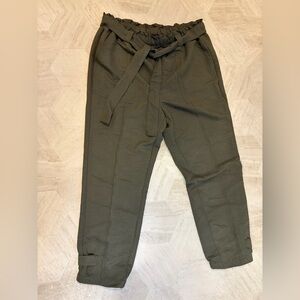 Meg & Margot Olive Tie-Waist Pants
